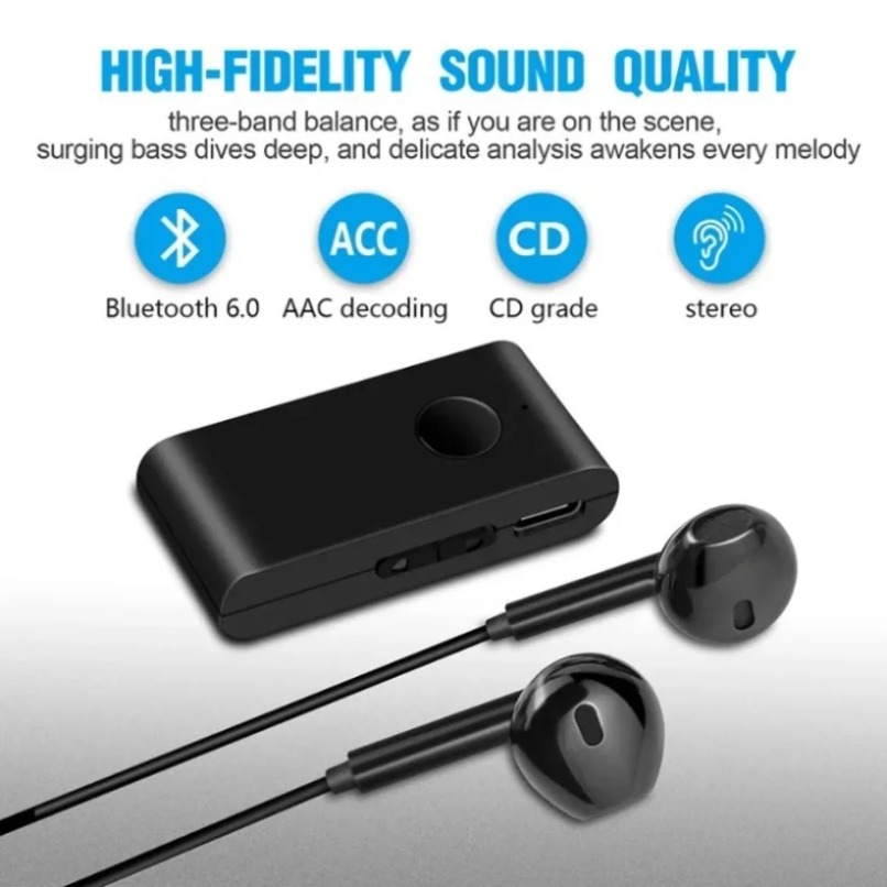 Bluetooth Adapter Receiver - Receptor de Áudio Bluetooth 5.0 com